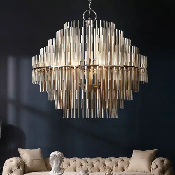 Luxury Simple Iron Chain Rectangle Chandelier
