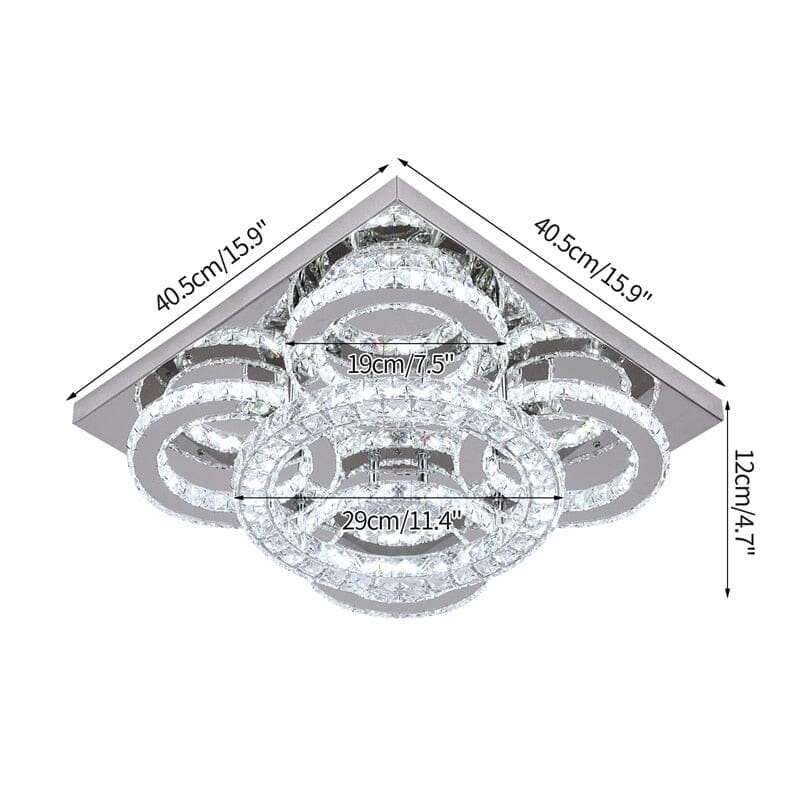 Nina 5 Ring Crystal Control Smart LED Chandelier
