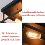 Retro Wrought Iron Square Ceiling Lamp