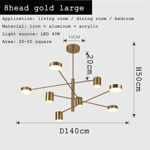 Nexus Chandelier gold ceiling pendant