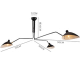 Nordic LED Iron Black Spider Ceiling Light