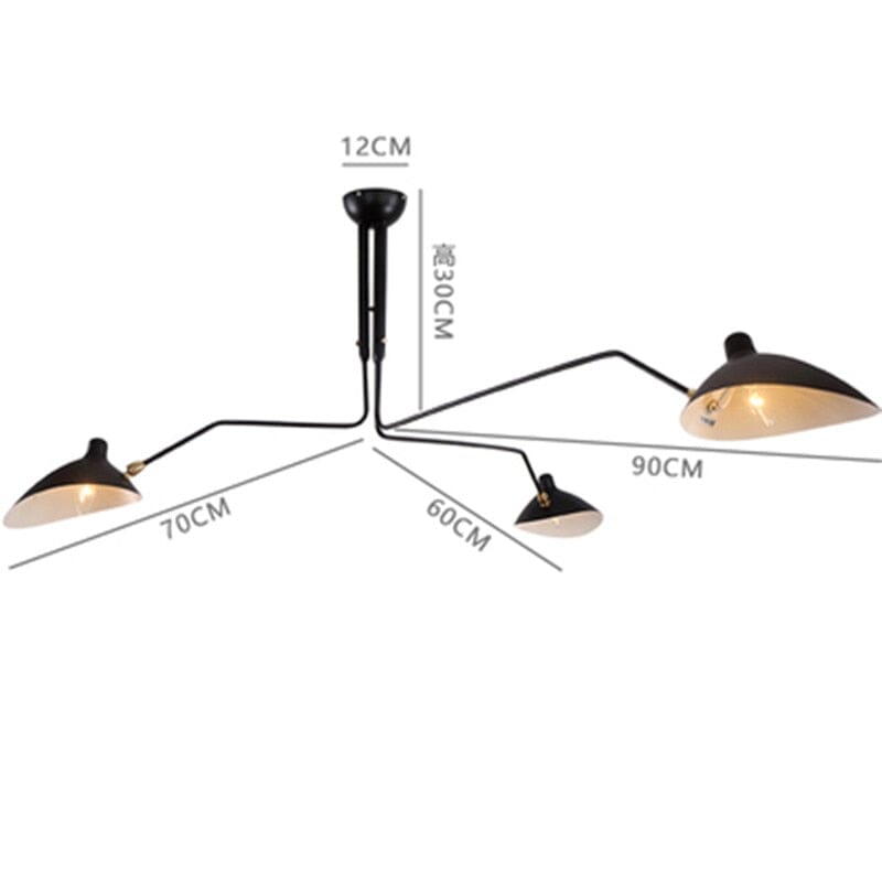 Nordic LED Iron Black Spider Ceiling Light