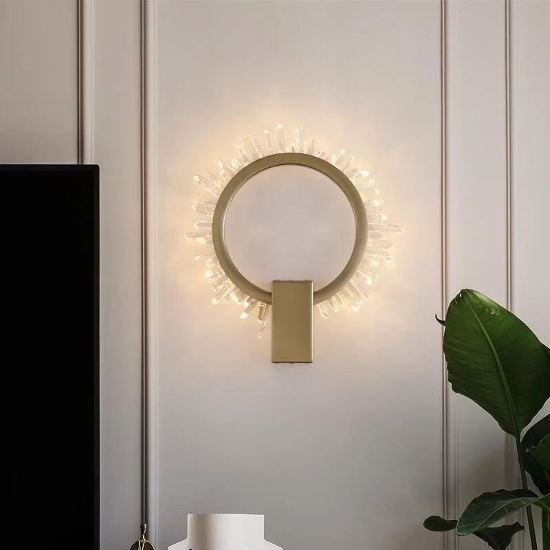 Natural Crystal Ring LED Wall Lamp