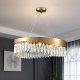 Brunel LED Brushed Gold Living Room K9 Crystal Chandelier