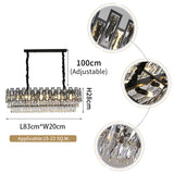 Rochelle Luxury Crystal Modern Black Chandelier