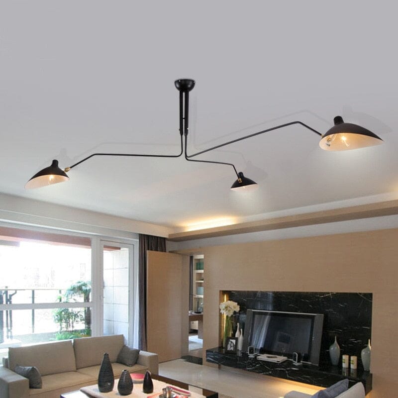 Nordic LED Iron Black Spider Ceiling Light