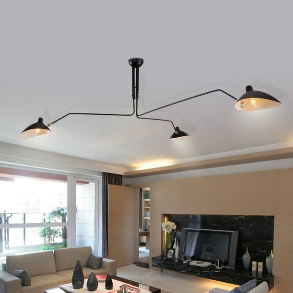 Nordic LED Iron Black Spider Ceiling Light
