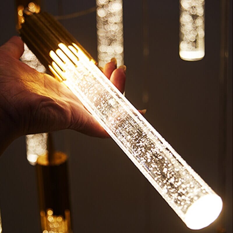 Modern Long Crystal LED Chandelier