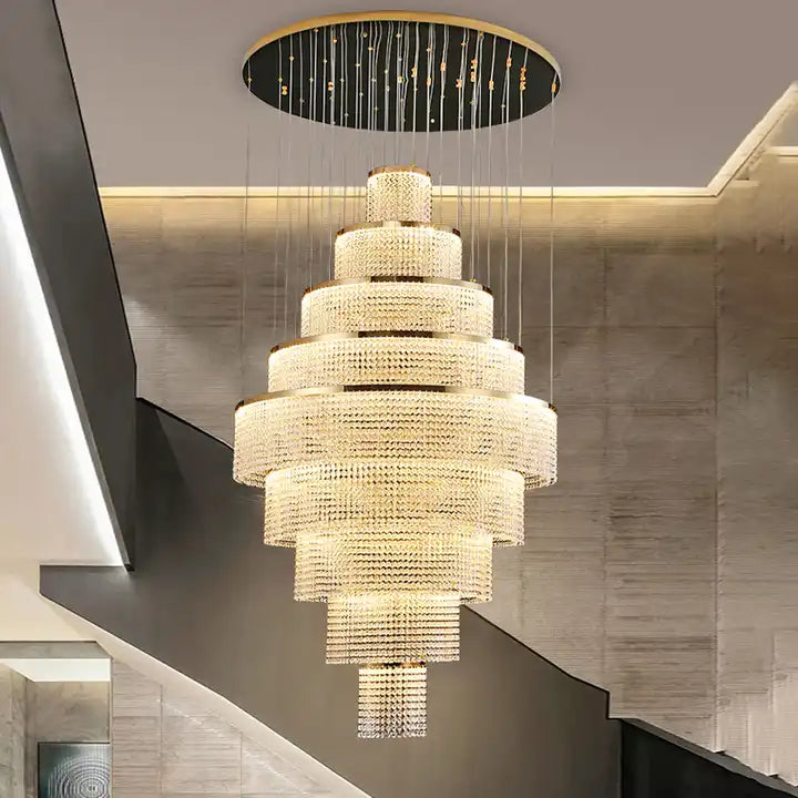 NYRA Layered Ring Crystal Chandelier