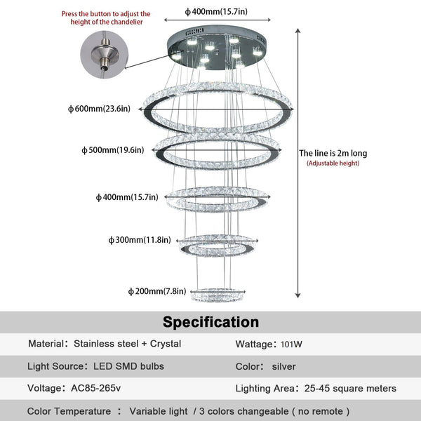 Sierra K9 Crystal Ring Pendant Light