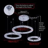 Carter Ring Modern Chrome LED K9 Crystal Chandelier