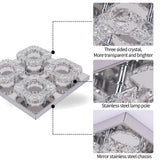 Nina 5 Ring Crystal Control Smart LED Chandelier