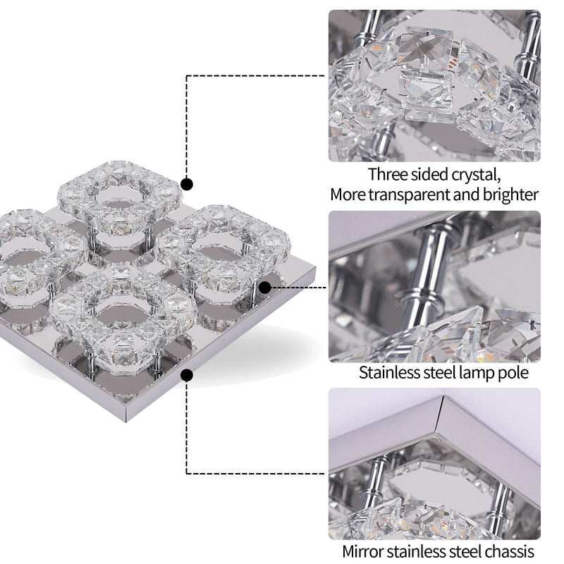 Nina 5 Ring Crystal Control Smart LED Chandelier
