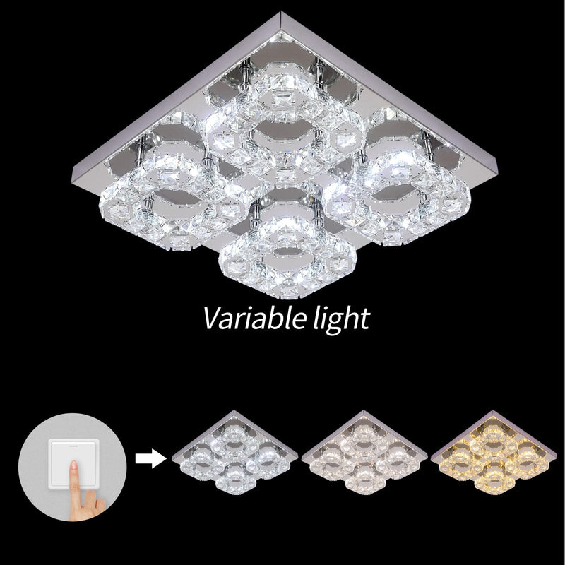 Nina 5 Ring Crystal Control Smart LED Chandelier