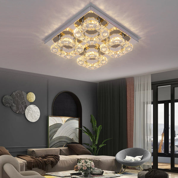 Luxury Four Ring Crystal LED  Chandelier