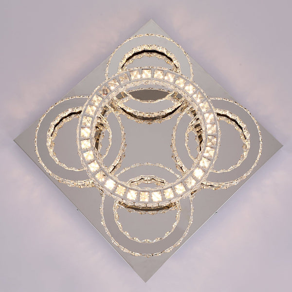 Nina 5 Ring Crystal Control Smart LED Chandelier