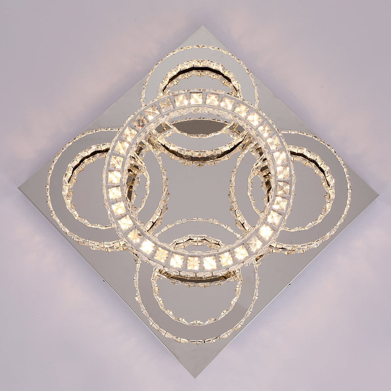 Nina 5 Ring Crystal Control Smart LED Chandelier