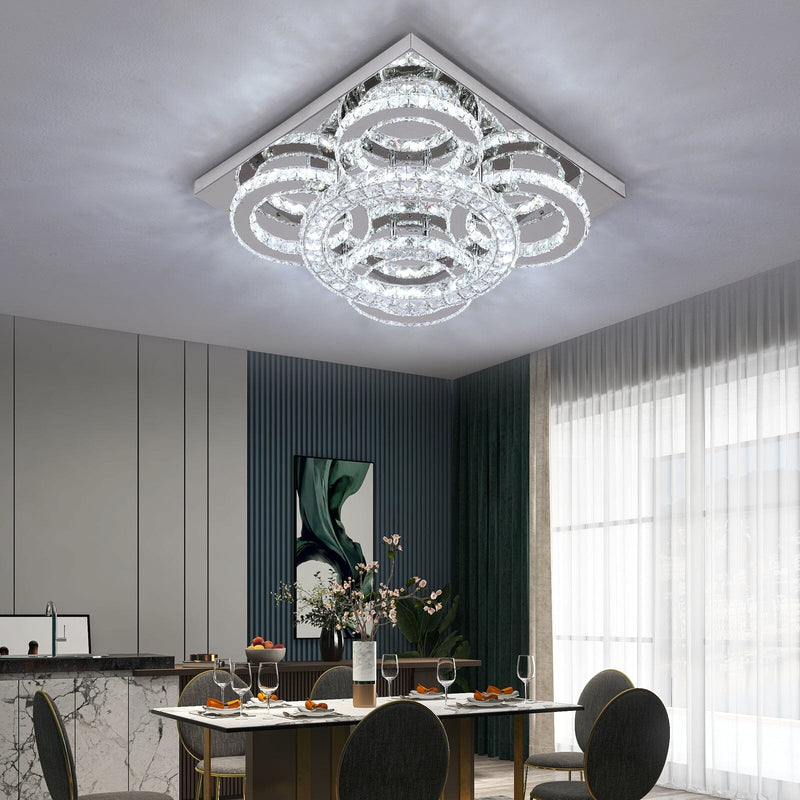Nina 5 Ring Crystal Control Smart LED Chandelier
