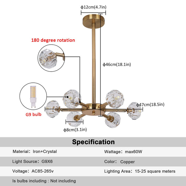 Crystal LED Hanging Light Fixture