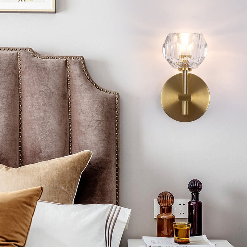 Ebony European Copper Crystal Wall Lights
