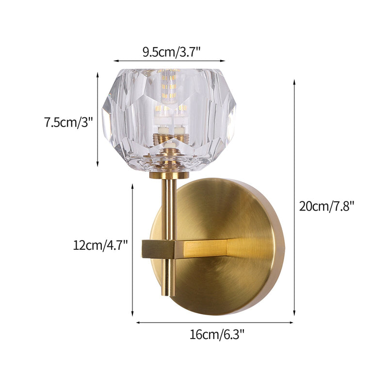 Ebony European Copper Crystal Wall Lights