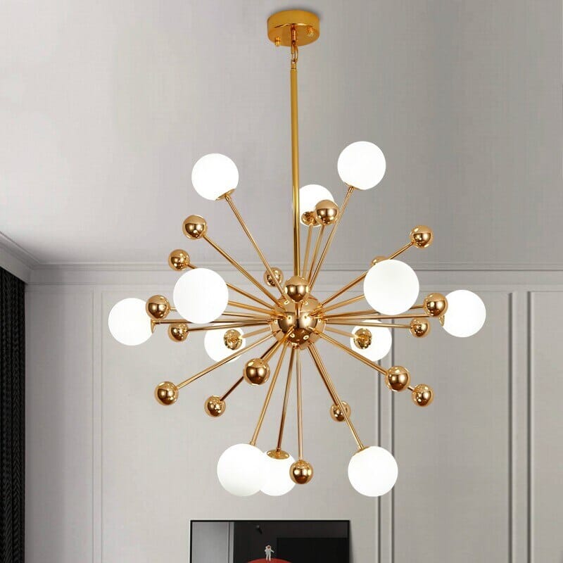 Golden Globe Acrylic Sputnik Chandelier