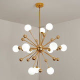 Golden Globe Acrylic Sputnik Chandelier