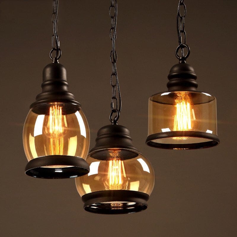 Retro Hanging Glass Pendant Lamps