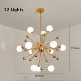 Golden Globe Acrylic Sputnik Chandelier