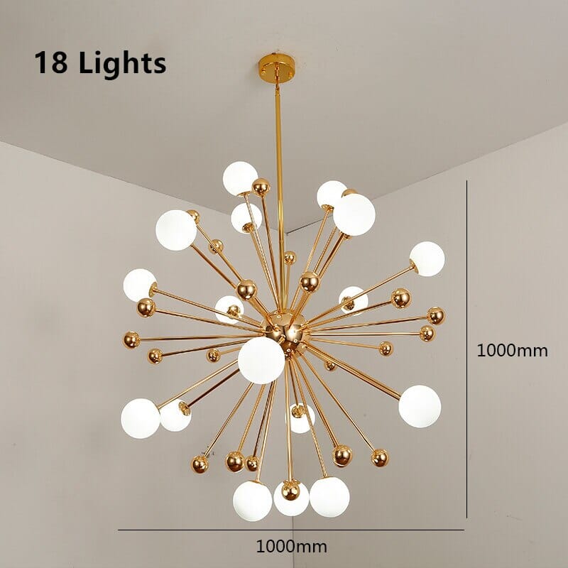 Golden Globe Acrylic Sputnik Chandelier