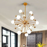 Golden Globe Acrylic Sputnik Chandelier