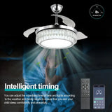 Hidden Blades Intelligent Timing Ceiling Fan With Light
