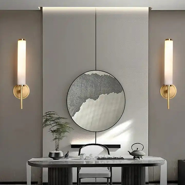 Modern Luxury Living Room Copper Marble Wall Lights