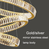 6 Rings Staircase  LED  Gold Crystal Chandelier
