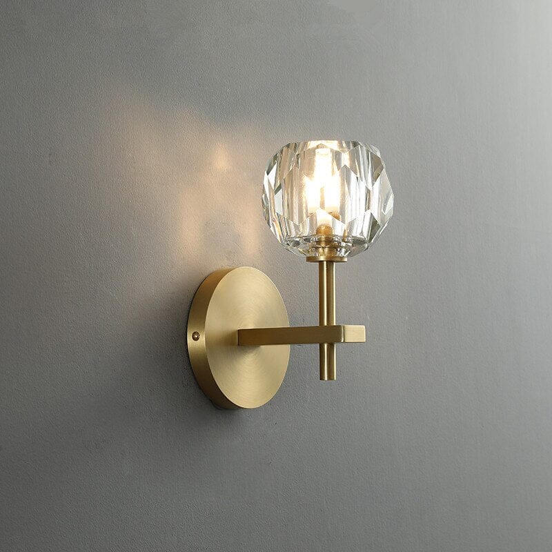 Ebony European Copper Crystal Wall Lights