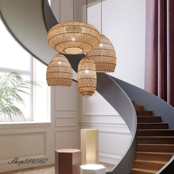 Natural Rattan Hand-woven Pendant Light