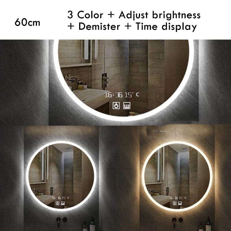 Round Smart Makeup Bathroom Mirror