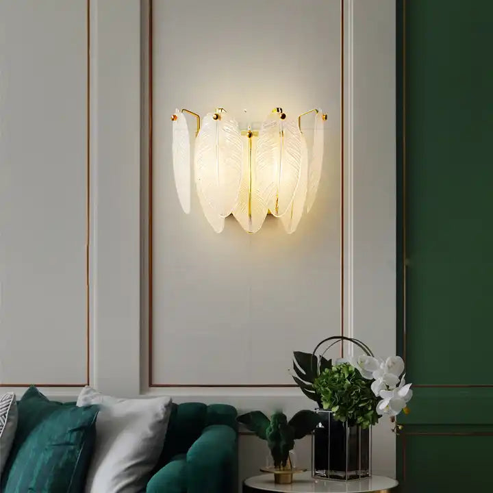 Leafy Crystal Modern Indoor Wall Lamps