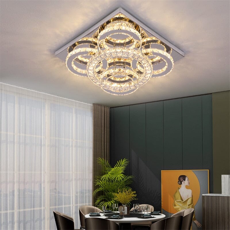 Nina 5 Ring Crystal Control Smart LED Chandelier