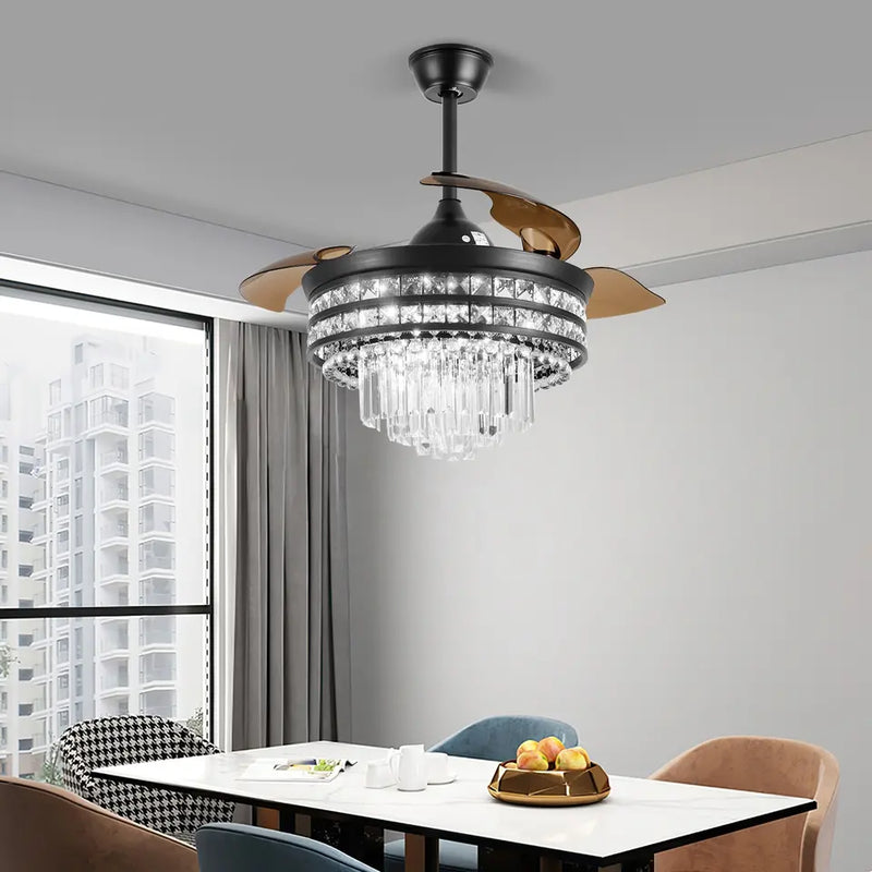 Luxury Modern Low Noise Ceiling Fan With Dimming Lamp