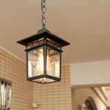 Height Adjustable Retro Outdoor Glass Hangs Lamp