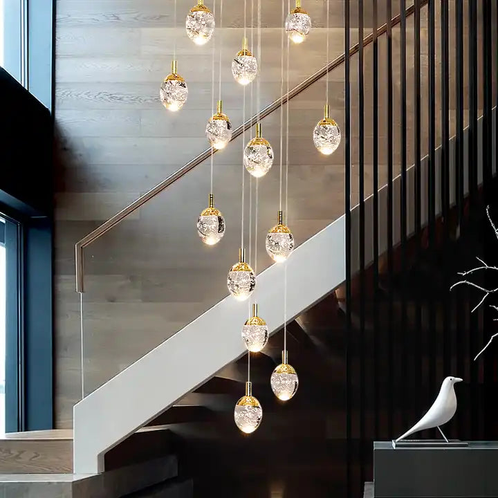 Luxury Water Drop Staircase Chandeliers