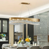 Modern Oval LED Crystal Gold Chandelier