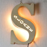Alphabet Decoration Wood LED Wall Lamp