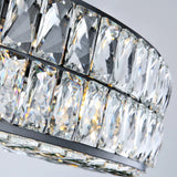 Martha Round Modern Crystal Black Chandelier