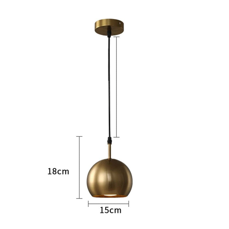 American Brass Metal LED Pendant Lights
