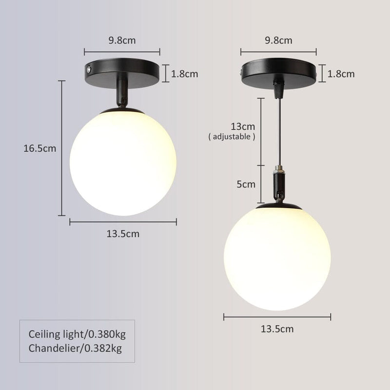 Nordic Minimalist Round Glass Ball Ceiling Lamp