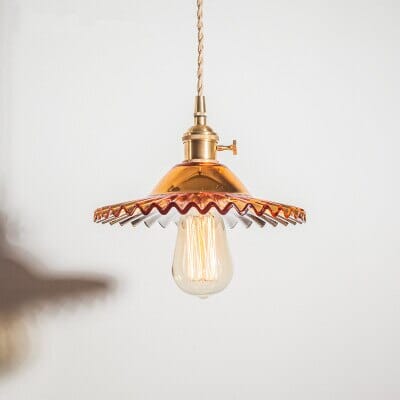 Braided Wire Glass Pendant Color Lamp