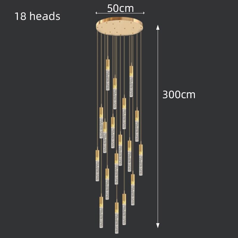 Modern Long Crystal LED Chandelier