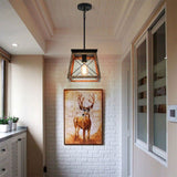 Retro Metal Square Single Head Chandelier
